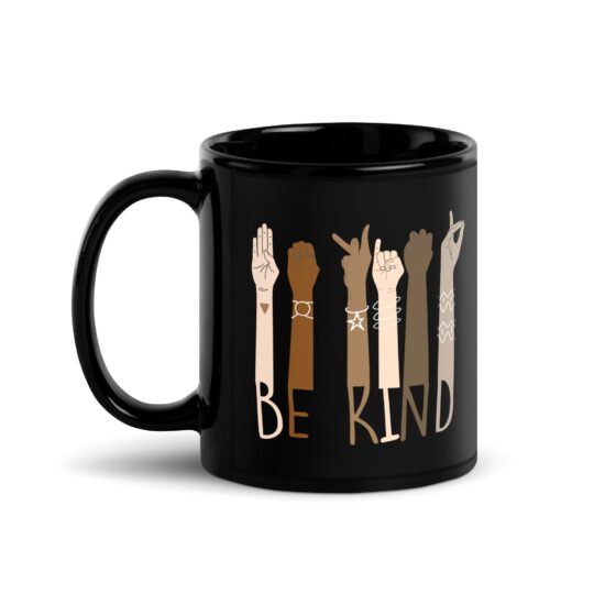 Be Kind black glossy mug