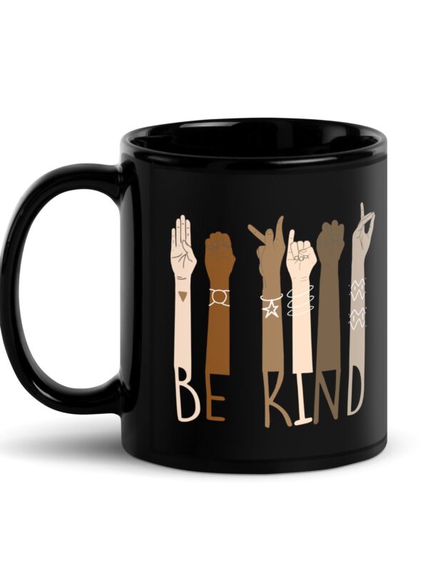 Be Kind black glossy mug