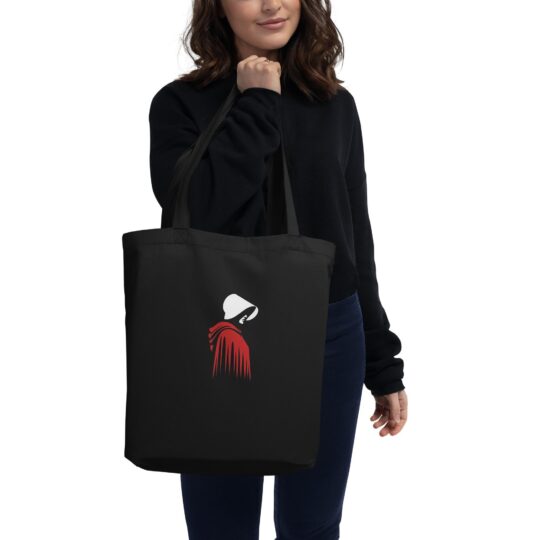 Rebel Silhouette: 'Handmaid's Tale' Inspired Black Tote Bag. Empower your style with our 'Handmaid's Tale' Black Tote Bag. Dystopian chic meets modern design. #blacktote #handmaidstale