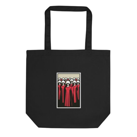 eco tote bag black front 65d0f6056e537 - Loony Banana - https://loonybanana.com/shop/accessories/bags/handmaids-tale-inspired-eco-tote-bag-5/