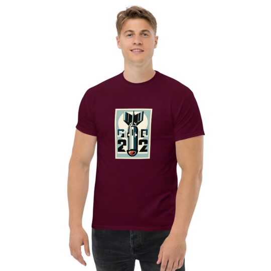 mens classic tee maroon front 65cbb074e3db7 - Loony Banana - https://loonybanana.com/shop/clothing/tshirts/catch-22-inspired-mens-classic-tee-4/