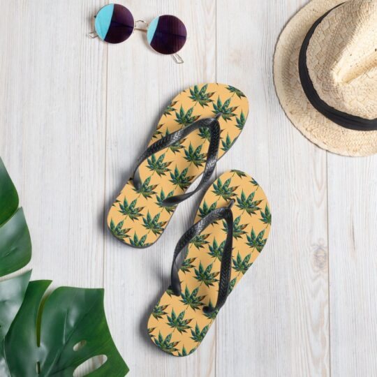 sublimation flip flops white lifestyle 1 65de243568033 - Loony Banana - https://loonybanana.com/shop/footwear/flip-flops/devils-lettuce-flip-flops/