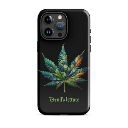 tough case for iphone glossy iphone 15 pro max front 65dde85a28b21 - Loony Banana - https://loonybanana.com/shop/accessories/phone-cases/devils-lettuce-tough-case-for-iphone/