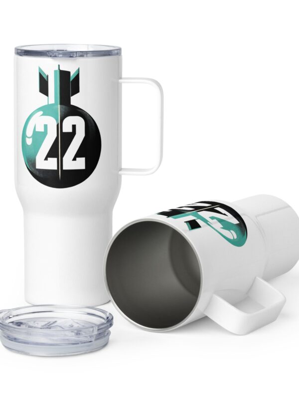 Catch-22 inspired Travel mug with a handle