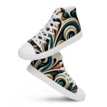 An image showcasing a pair of high top canvas shoes for women, featuring a sleek and minimalist design that offers both style and comfort. The durable construction and supportive ankle design make them ideal for everyday wear, while the neutral color palette ensures versatility for any outfit.