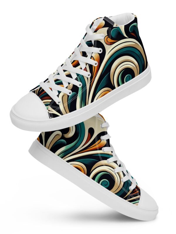 An image showcasing a pair of high top canvas shoes for women, featuring a sleek and minimalist design that offers both style and comfort. The durable construction and supportive ankle design make them ideal for everyday wear, while the neutral color palette ensures versatility for any outfit.