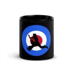 Mod Inspired Black Glossy Mug