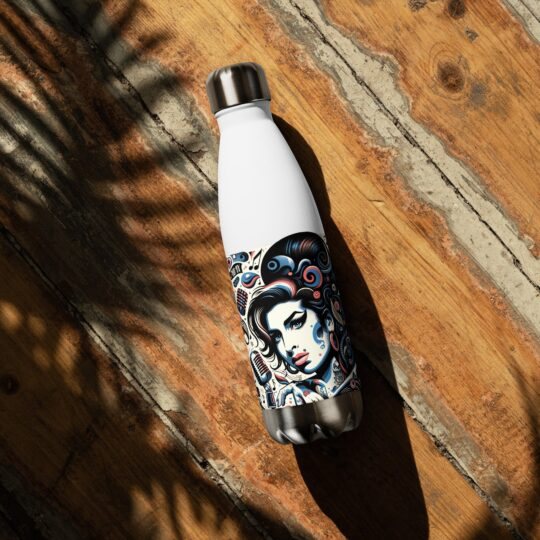 stainless steel water bottle white 17 oz front 65eded6abe82c - Loony Banana - https://loonybanana.com/shop/accessories/drinkware/stainless-steel-water-bottle/