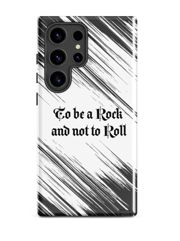 To be a Rock and Not to Roll Phone case black and white pattern.