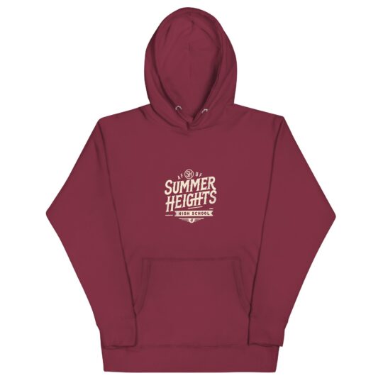 unisex premium hoodie maroon front 65e394f16afac - Loony Banana - https://loonybanana.com/shop/clothing/hoodies/summer-heights-high-unisex-hoodie/