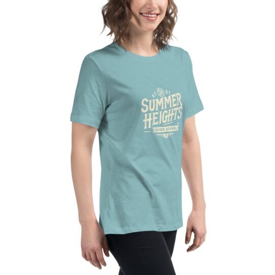 womens relaxed t shirt heather blue lagoon right front 65e395a915ca4 - Loony Banana - https://loonybanana.com/shop/clothing/tshirts/summer-heights-high-womens-relaxed-t-shirt/